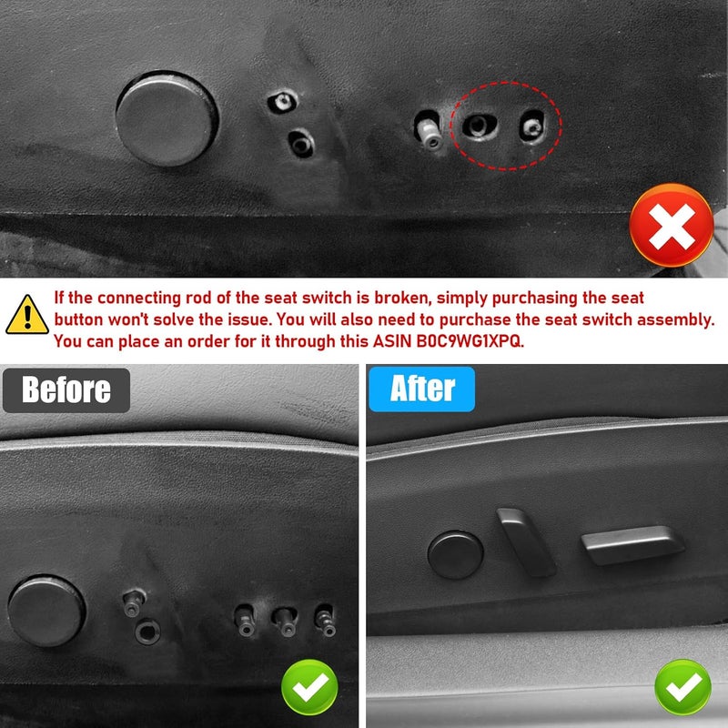 Jaronx Compatible with Tesla Model 3/Y Seat Adjuster Button 2017 2018 2019 2020, Passenger Side Seat Adjustement Switch Back Forward Button Cover for Tesla Model 3/Y 1098843-00-E - Image 4